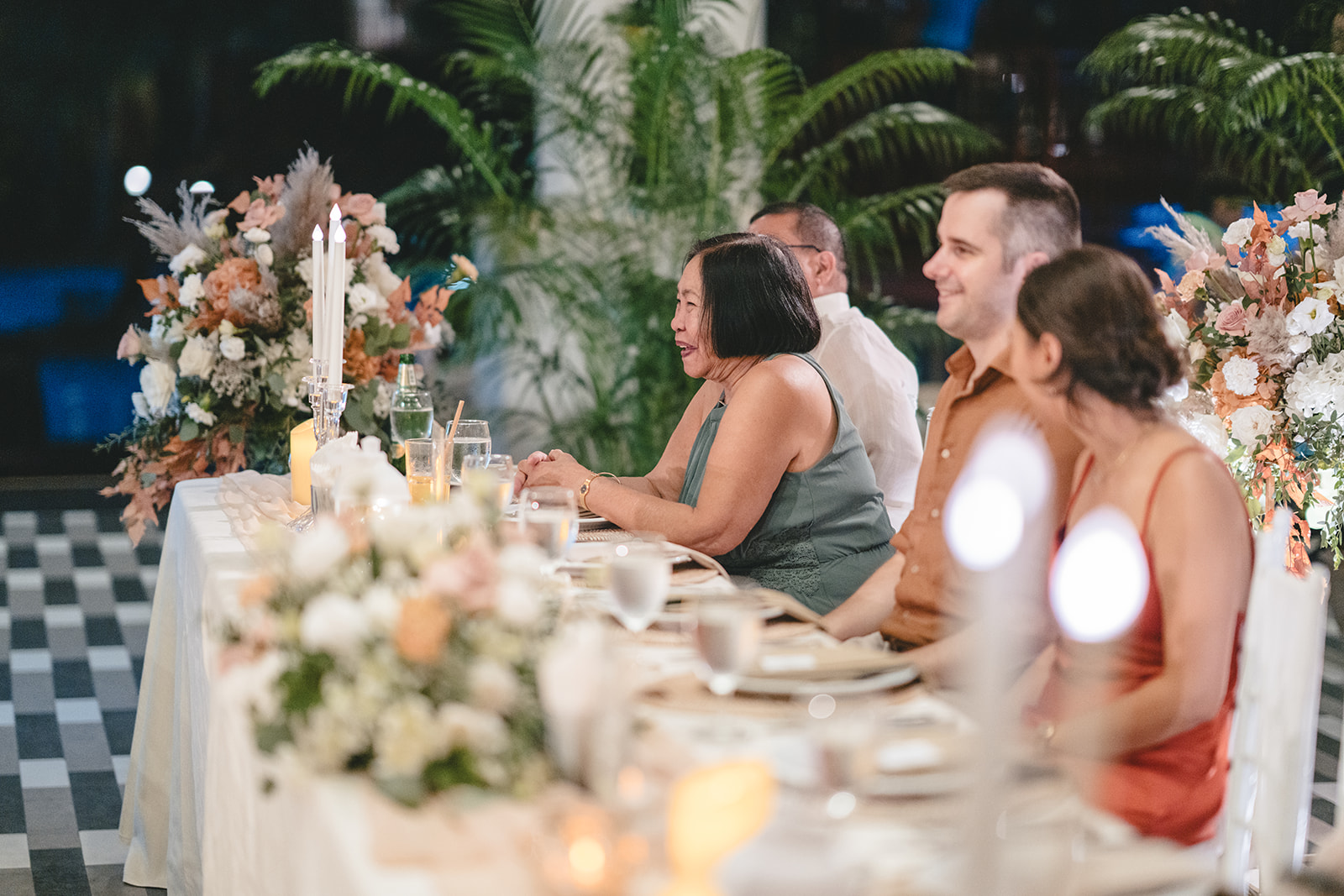 The reception on the beach