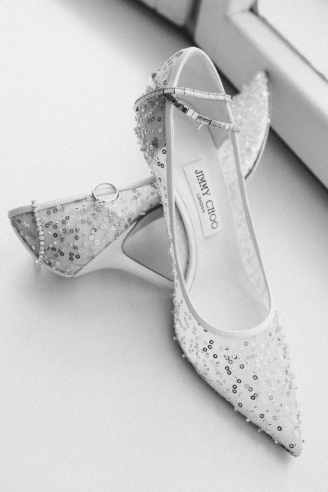 Jimmy Choo bridal shoes with crystal details